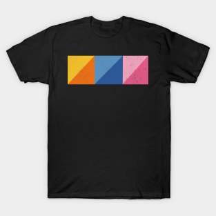 orange blue pink half squares T-Shirt